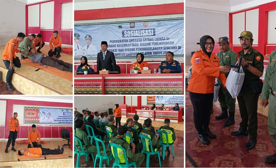 Tingkatkan Kapasitas Penanggulangan Bencana, Satlinmas Lampung Selatan Ikuti Pelatihan Intensif